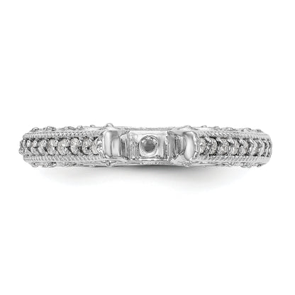 14K White Gold True Origin 1/2 Carat Lab Grown Diamond Vs/Si D E F Semi Mount Peg Set Ring