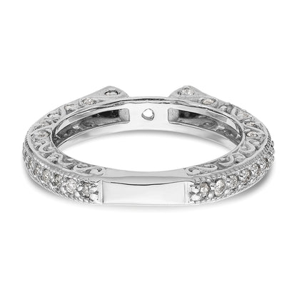 14K White Gold True Origin 1/2 Carat Lab Grown Diamond Vs/Si D E F Semi Mount Peg Set Ring