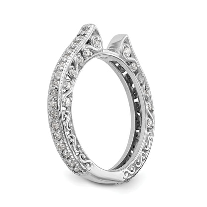 14K White Gold True Origin 1/2 Carat Lab Grown Diamond Vs/Si D E F Semi Mount Peg Set Ring