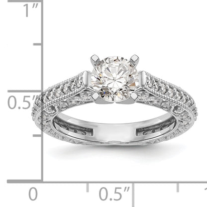 14K White Gold True Origin 1/2 Carat Lab Grown Diamond Vs/Si D E F Semi Mount Peg Set Ring