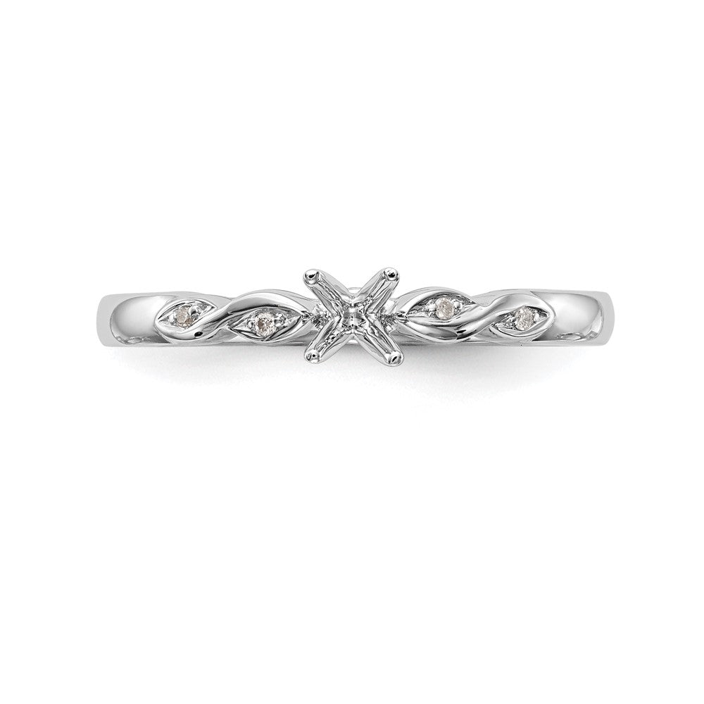 14k White Gold Simulated Diamond Engagement Ring