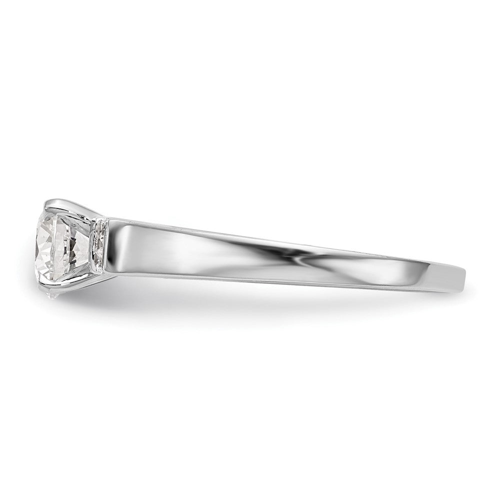 14K White Gold Diamond Peg Set Engagement Ring