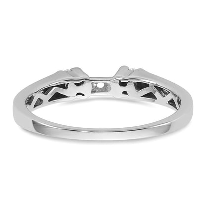 14K White Gold Diamond Peg Set Engagement Ring