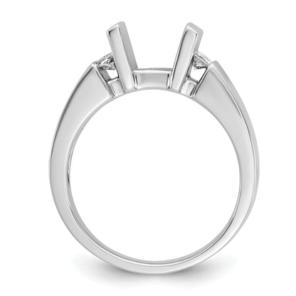 14K White Gold Peg Set 1/4 Carat Channel Diamond Semi Mount Engagement Ring