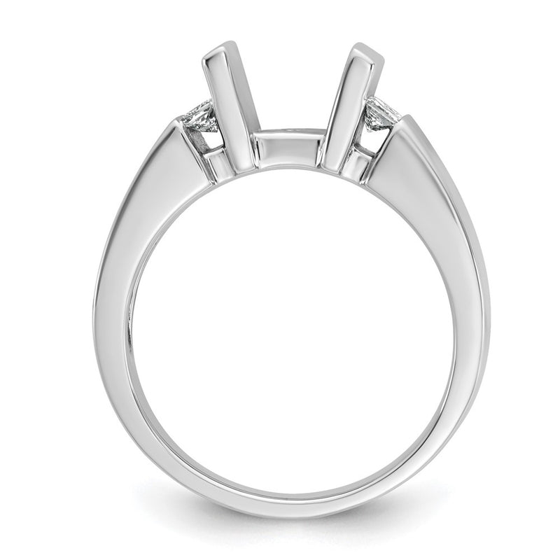 14K White Gold Peg Set 1/4 Carat Channel Diamond Semi Mount Engagement Ring