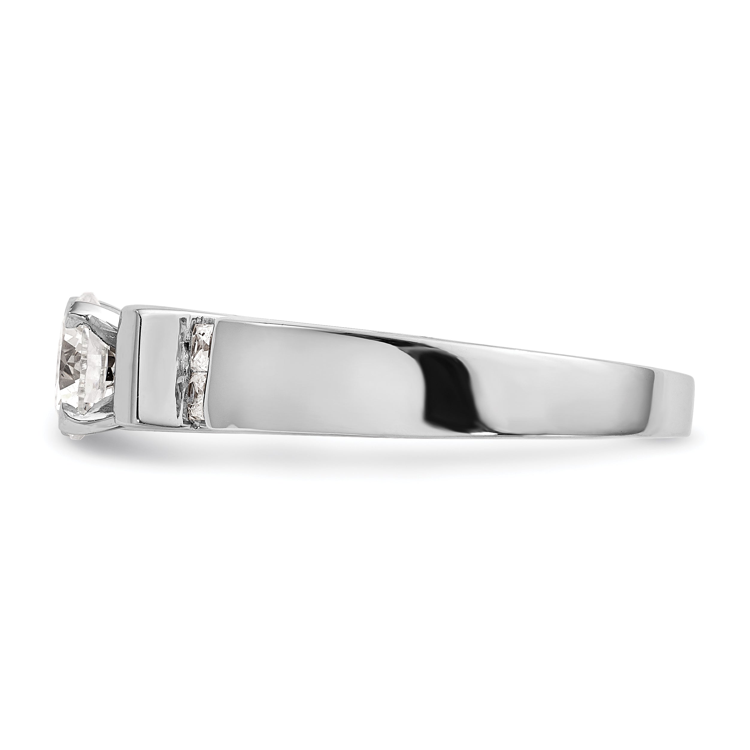 14K White Gold Peg Set 1/4 Carat Channel Diamond Semi Mount Engagement Ring