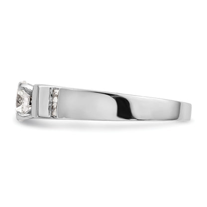 14K White Gold Peg Set 1/4 Carat Channel Diamond Semi Mount Engagement Ring