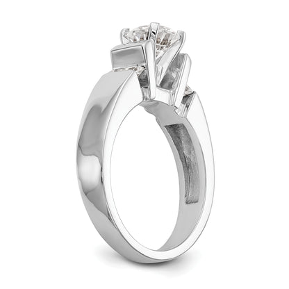 14K White Gold Peg Set 1/4 Carat Channel Diamond Semi Mount Engagement Ring