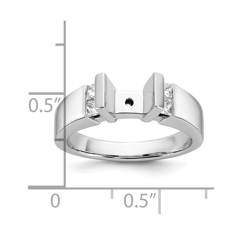 14K White Gold Peg Set 1/4 Carat Channel Diamond Semi Mount Engagement Ring