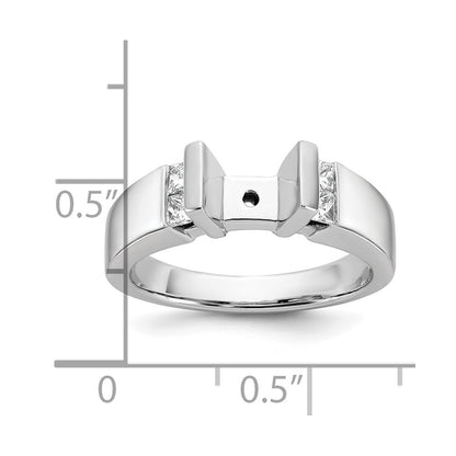 14K White Gold Peg Set 1/4 Carat Channel Diamond Semi Mount Engagement Ring