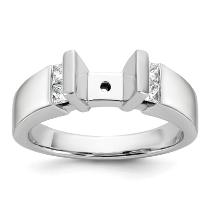 14K White Gold Peg Set 1/4 Carat Channel Diamond Semi Mount Engagement Ring