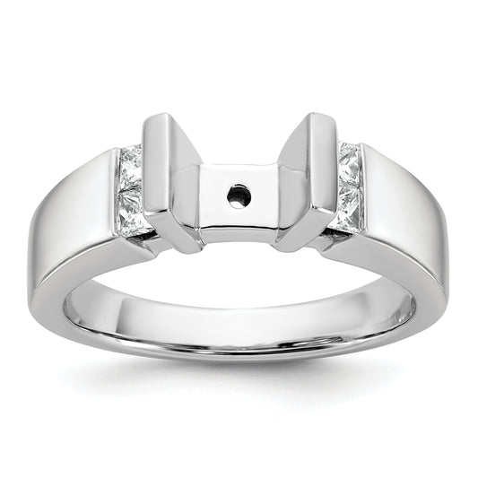 14K White Gold Peg Set 1/4 Carat Channel Diamond Semi Mount Engagement Ring