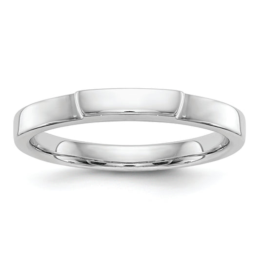 14K White Gold Contoured Wedding Band