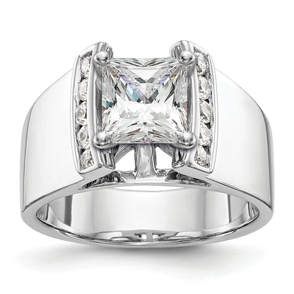 14K White Gold Peg Set 1/4 Carat Channel Diamond Semi Mount Engagement Ring