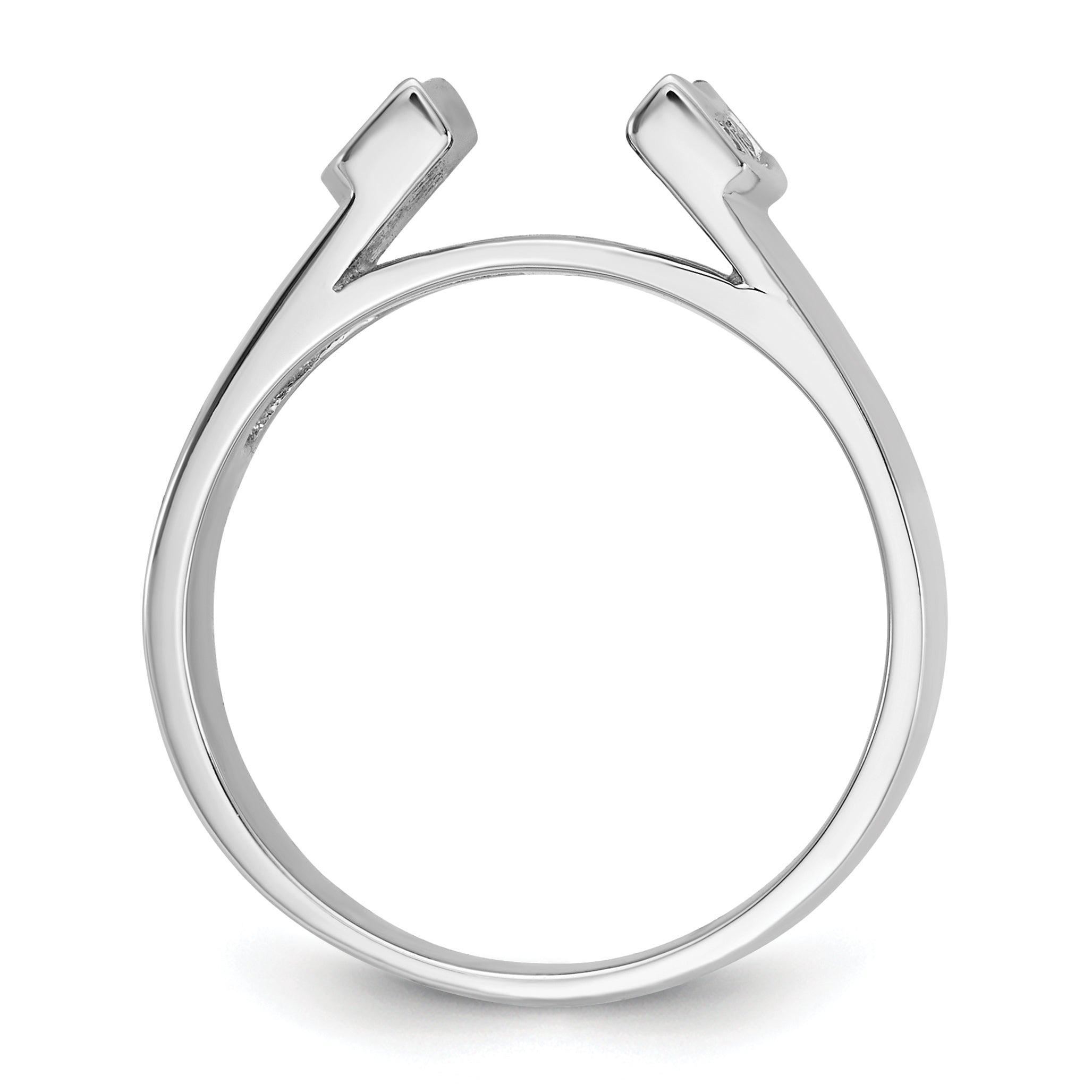 14K White Gold Peg Set 1/4 Carat Channel Diamond Semi Mount Engagement Ring
