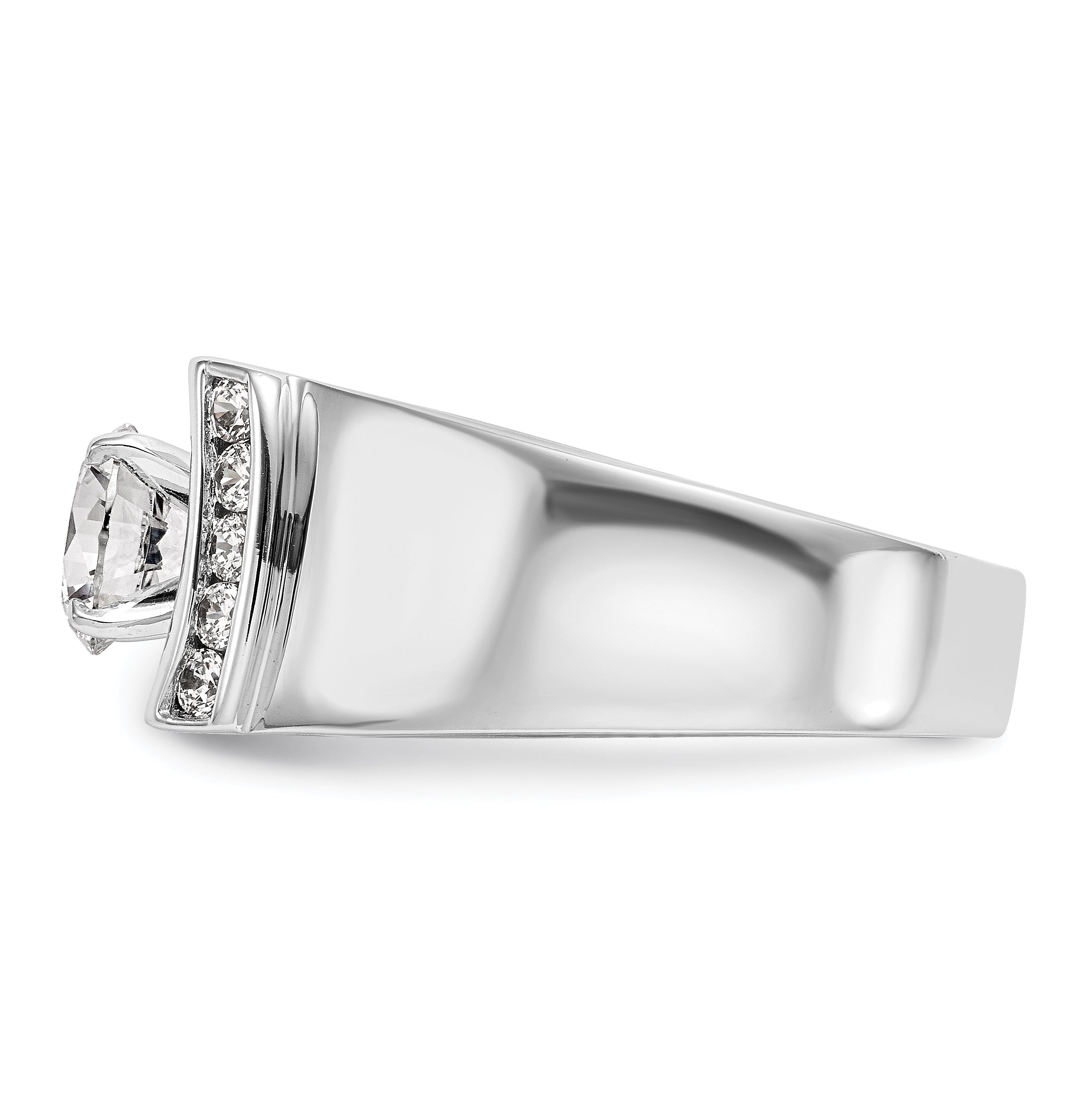 14K White Gold Peg Set 1/4 Carat Channel Diamond Semi Mount Engagement Ring