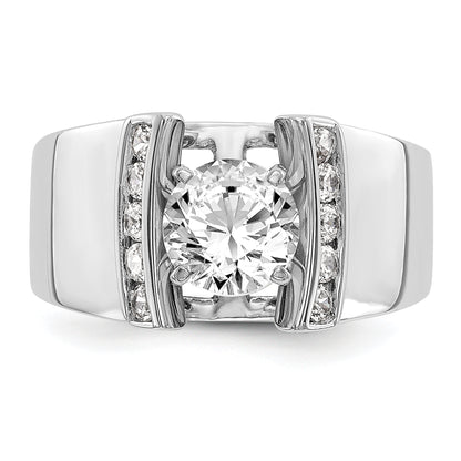 14K White Gold Peg Set 1/4 Carat Channel Diamond Semi Mount Engagement Ring