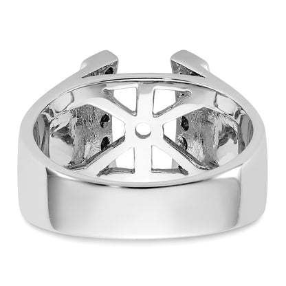 14K White Gold Peg Set 1/4 Carat Channel Diamond Semi Mount Engagement Ring