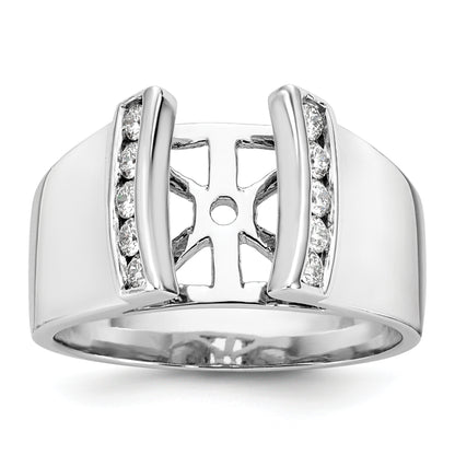 14K White Gold Peg Set 1/4 Carat Channel Diamond Semi Mount Engagement Ring
