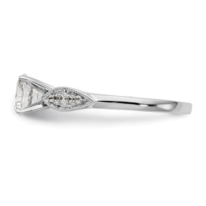 14K White Gold Peg Set 1/8 Carat Diamond Semi Mount Engagement Ring