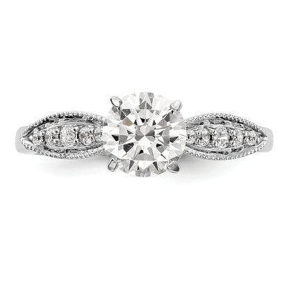 14K White Gold Peg Set 1/8 Carat Diamond Semi Mount Engagement Ring