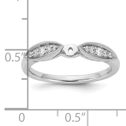 14K White Gold Peg Set 1/8 Carat Diamond Semi Mount Engagement Ring