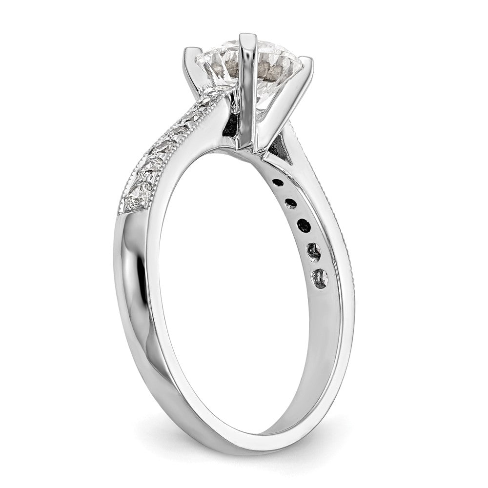 14K White Gold Simulated Diamond Engagement Ring