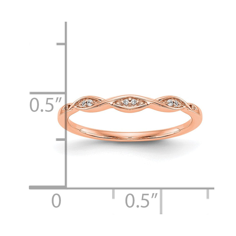 14K Rose Gold .02 Carat Diamond Complete Wedding Band