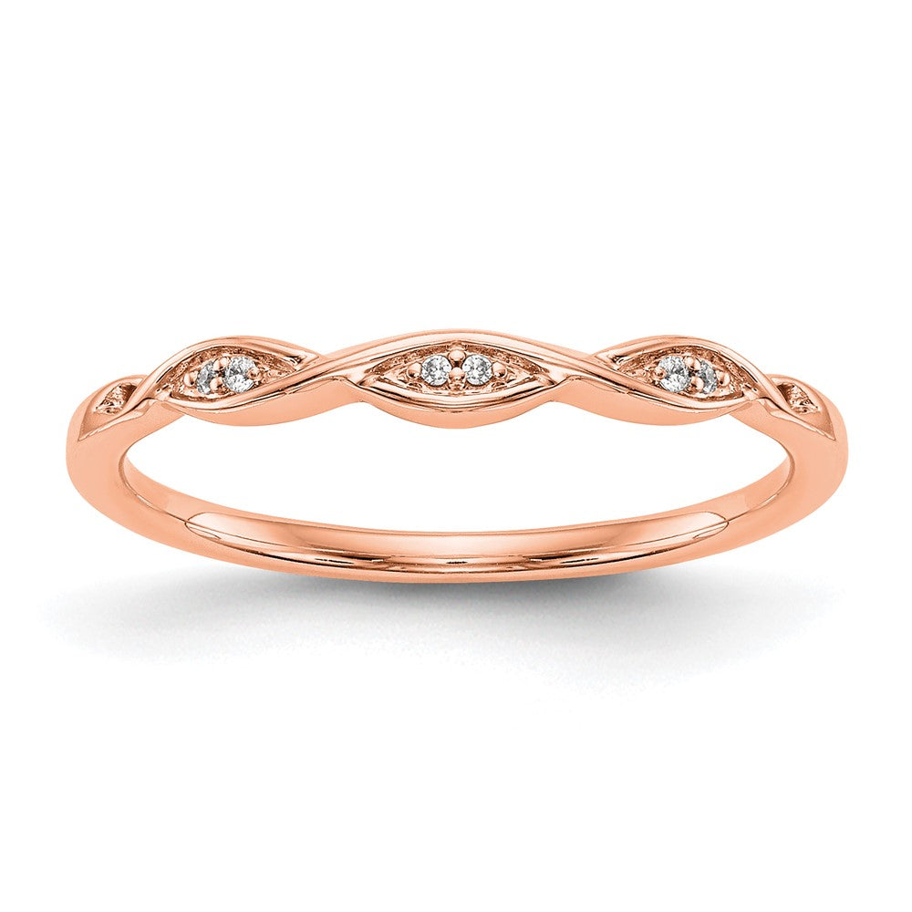 14K Rose Gold .02 Carat Diamond Complete Wedding Band