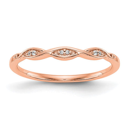14K Rose Gold .02 Carat Diamond Complete Wedding Band