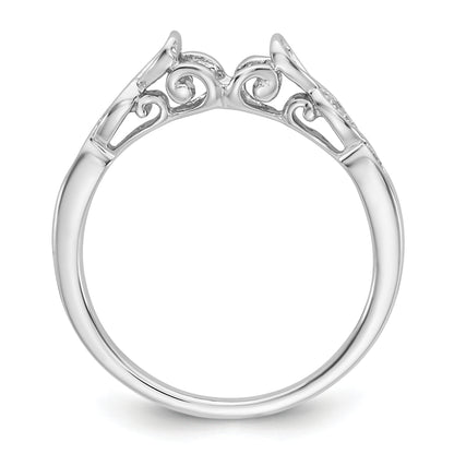 14K White Gold Peg Set Simulated Diamond Engagement Ring