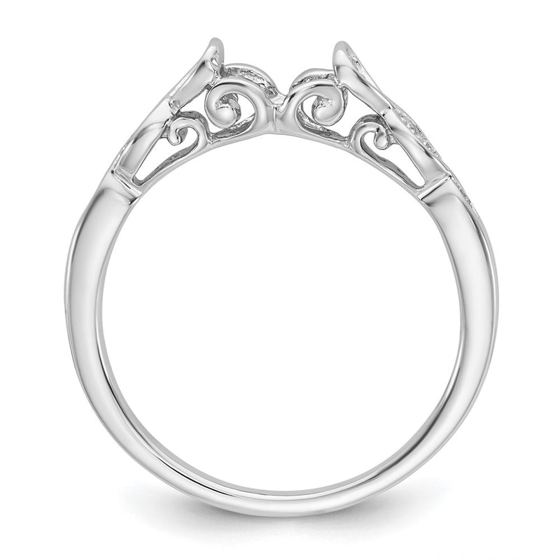 14K White Gold Peg Set Simulated Diamond Engagement Ring