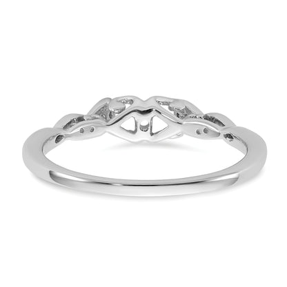 14K White Gold Peg Set Simulated Diamond Engagement Ring