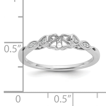 14K White Gold Peg Set Simulated Diamond Engagement Ring