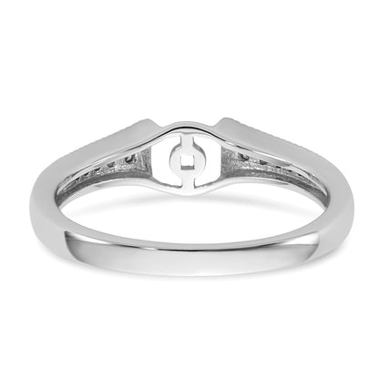 14K White Gold Peg Set 1/10 Carat Diamond Semi Mount Engagement Ring