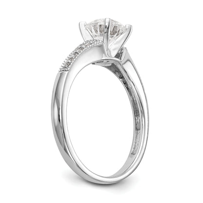 14K White Gold Peg Set 1/10 Carat Diamond Semi Mount Engagement Ring