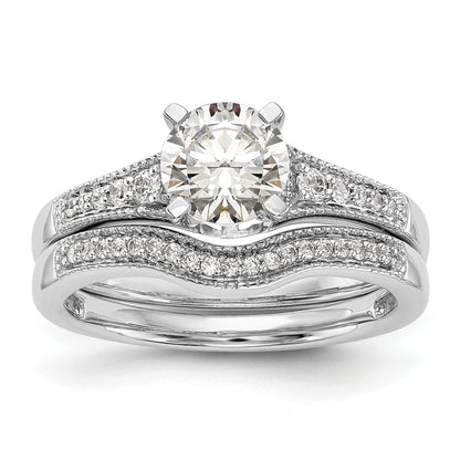 14K White Gold Peg Set 1/10 Carat Diamond Semi Mount Engagement Ring