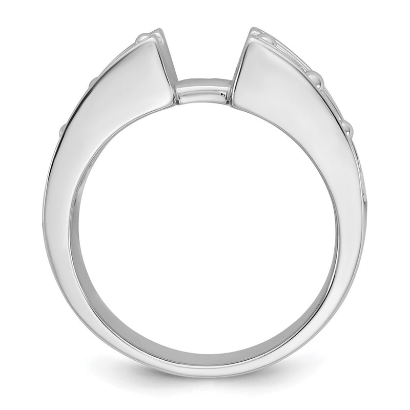 14K White Gold Peg Set 1.3 Carat Channel Diamond Semi Mount Engagement Ring