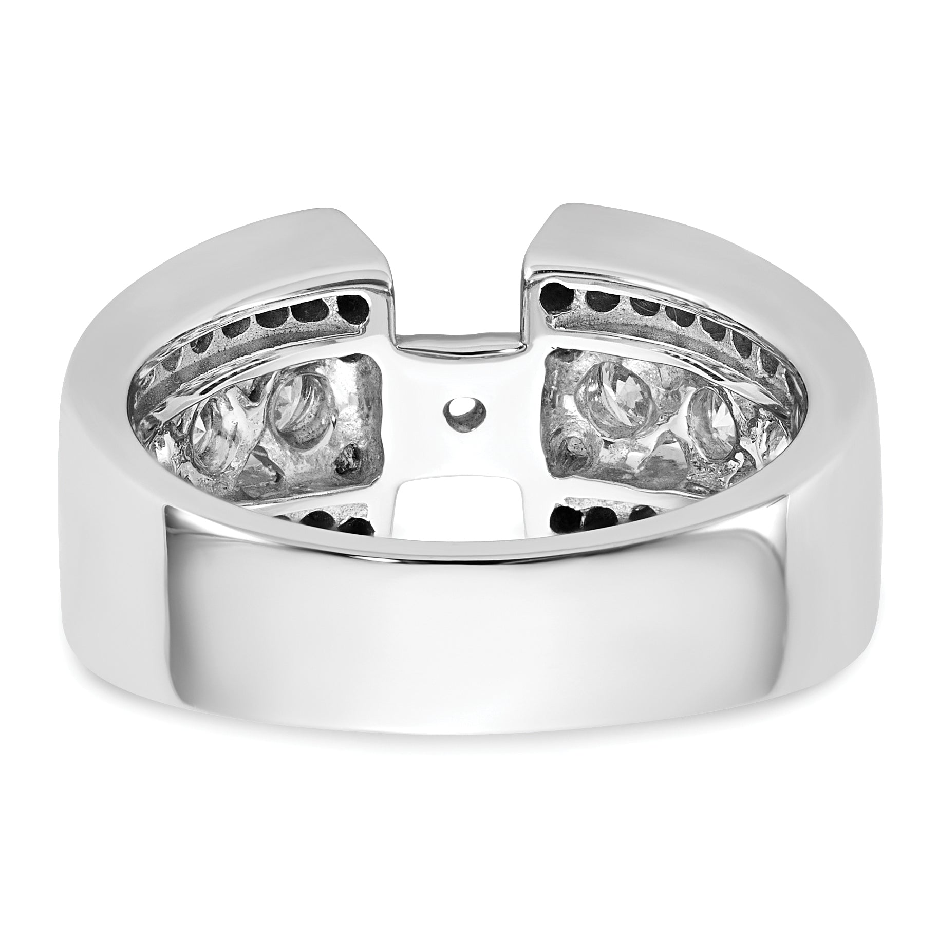 14K White Gold Peg Set 1.3 Carat Channel Diamond Semi Mount Engagement Ring