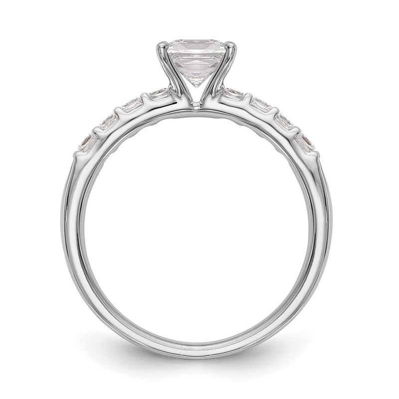 14K White Gold Simulated Diamond Engagement Ring