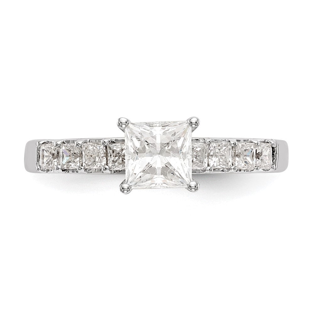14K White Gold Simulated Diamond Engagement Ring