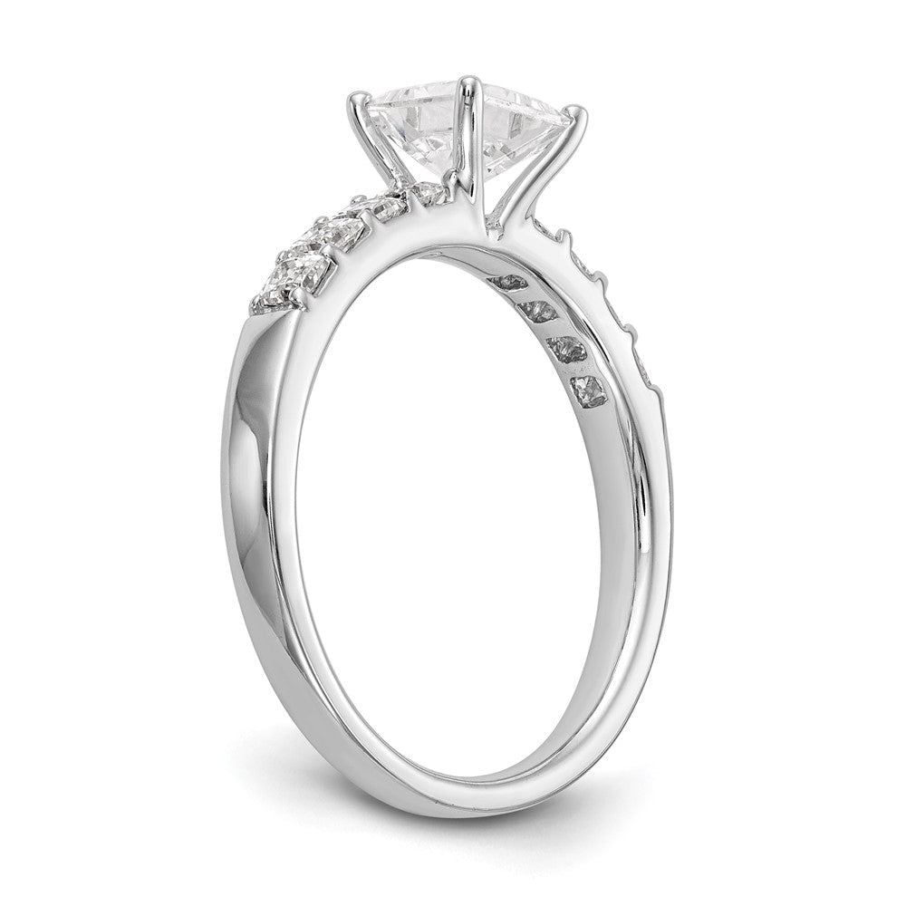 14K White Gold Simulated Diamond Engagement Ring