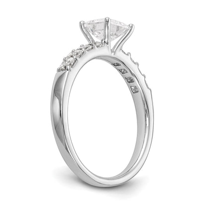 14K White Gold Simulated Diamond Engagement Ring