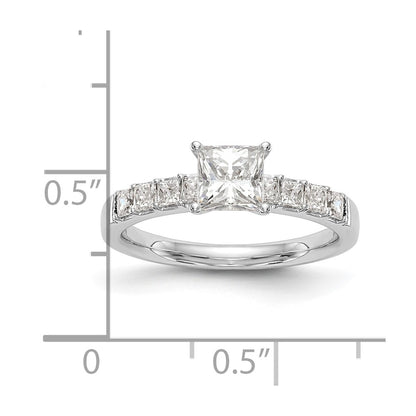14K White Gold Simulated Diamond Engagement Ring