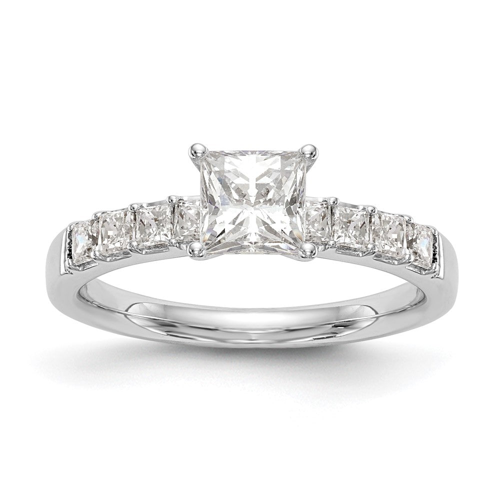 14K White Gold Simulated Diamond Engagement Ring