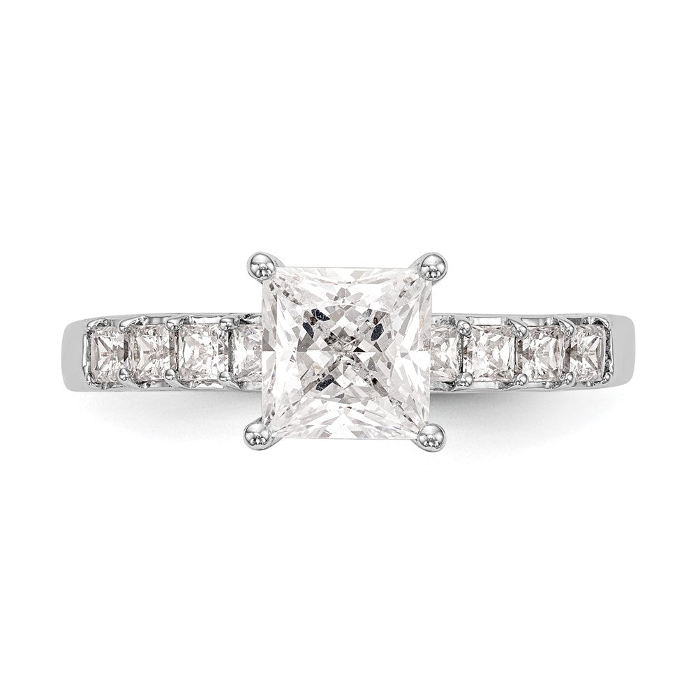 14K White Gold Simulated Diamond Engagement Ring