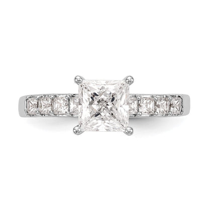 14K White Gold Simulated Diamond Engagement Ring