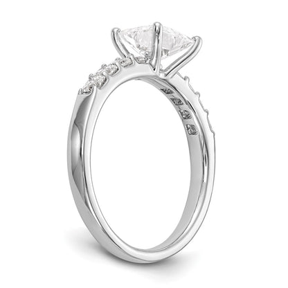 14K White Gold Simulated Diamond Engagement Ring