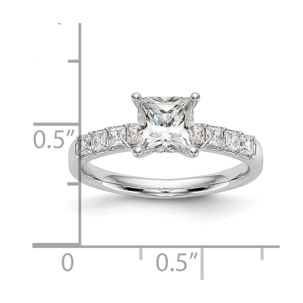 14K White Gold Simulated Diamond Engagement Ring