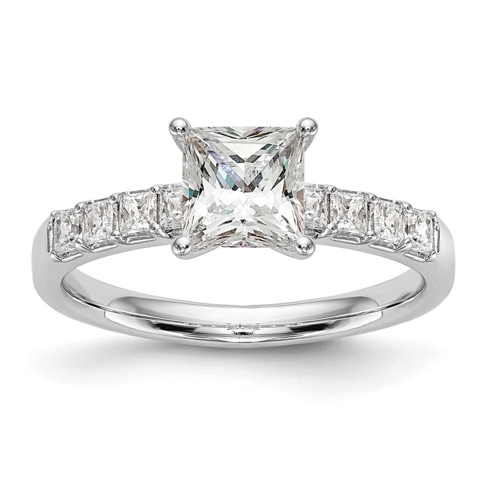 14K White Gold Simulated Diamond Engagement Ring